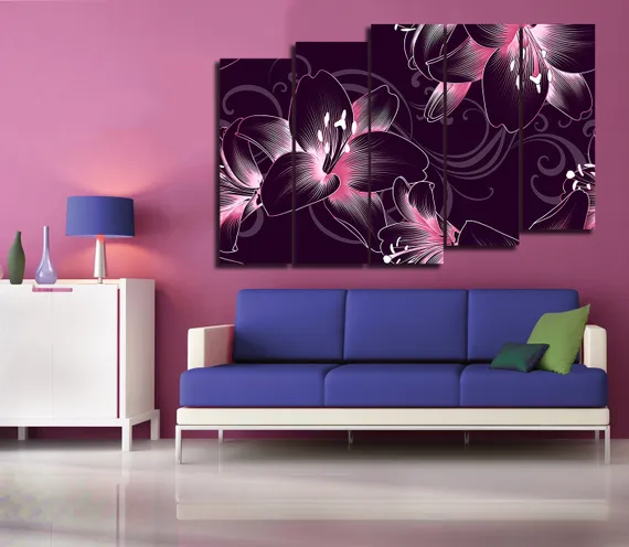 Модульная картина "Волшебный цветок"