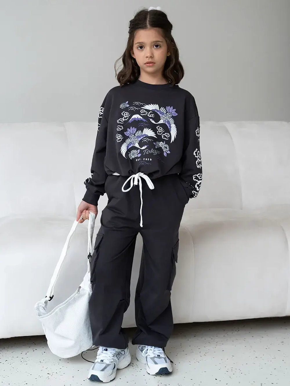 Свитшот для девочки с завязками