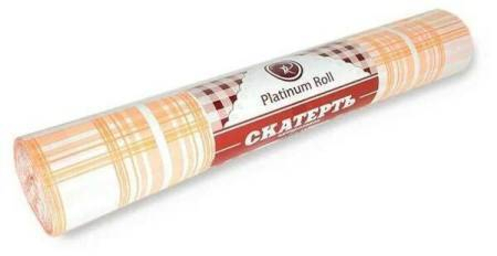 Скатерть п/эт 110х180"Клетка оранжевая"5шт/рул.Platinum Roll
