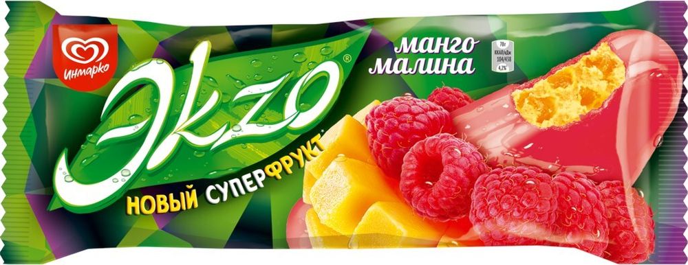 Мороженое ЭKZO, эскимо, манго/малина, 70 гр