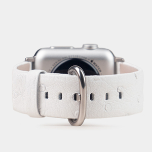 Ремешок для Apple Watch 40/41/42 mm из кожи страуса, белого цвета
