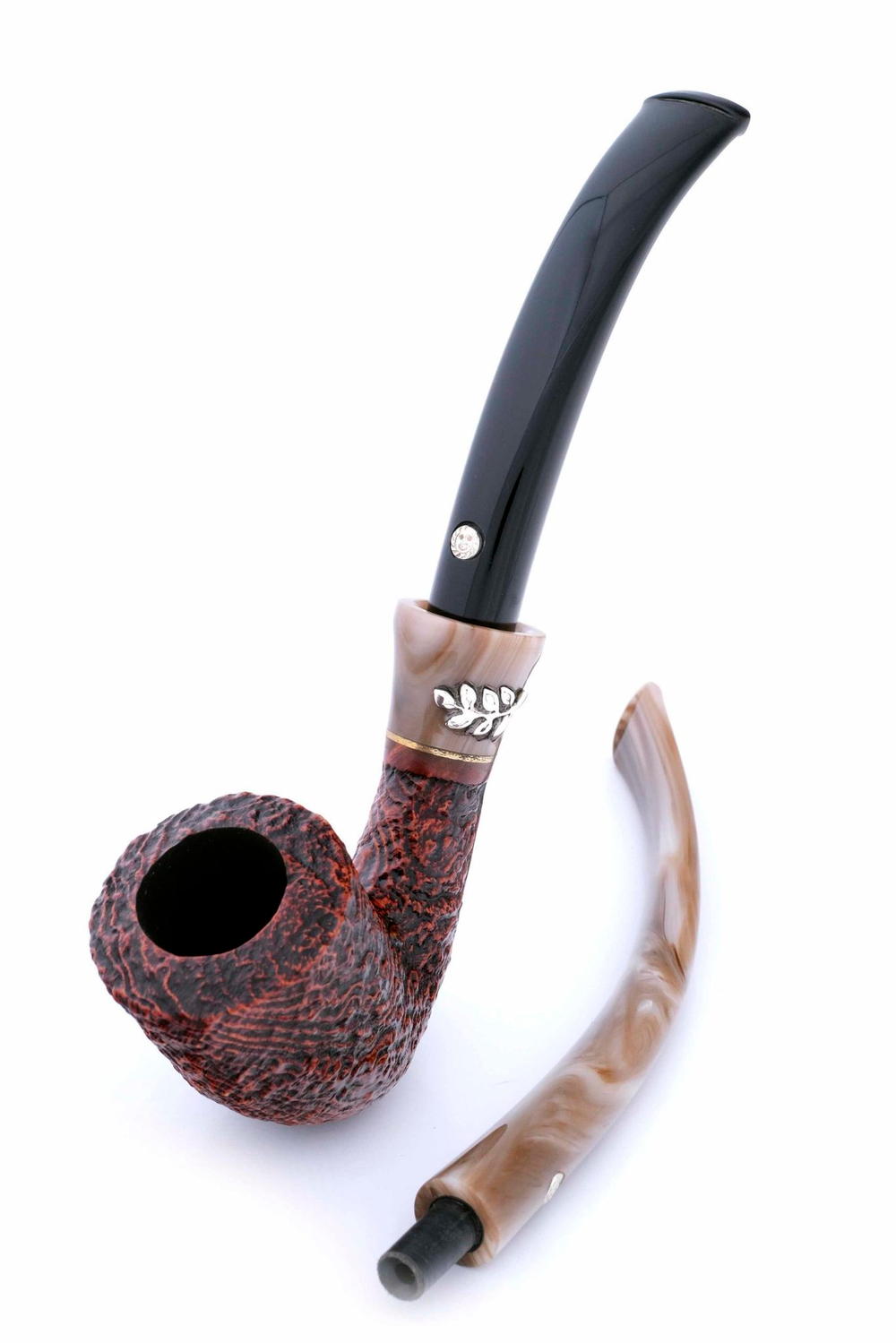 Курительная трубка Mastro De Paja Oliva c двумя мундштуками M081-1