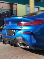 Карбоновый диффузор заднего бампера со светодиодной подсветкой для BMW 8 серии G14 G15 G16 M840 M850 БМВ