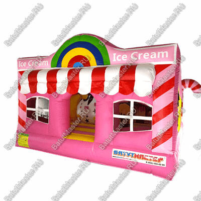 Коммерческий надувной батут "Мороженое розовое" 6*4*2,8 м