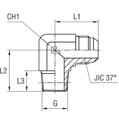Штуцер FC90 JIC 7/8 - BSPT 3/4