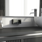 W5010234/ Выключатель одноклавишный влагозащищенный Gallant (черный с серебром) W5010234