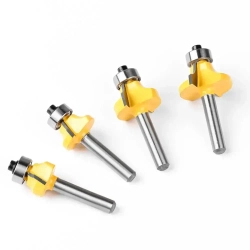 4 шт, Фреза кромочная калевочная, с нижним подшипником хвостовик 6 мм JGZUI