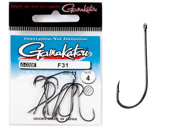 Крючки Gamakatsu F31 NEW LABEL HOOKS BLACK разм. 04 11шт.