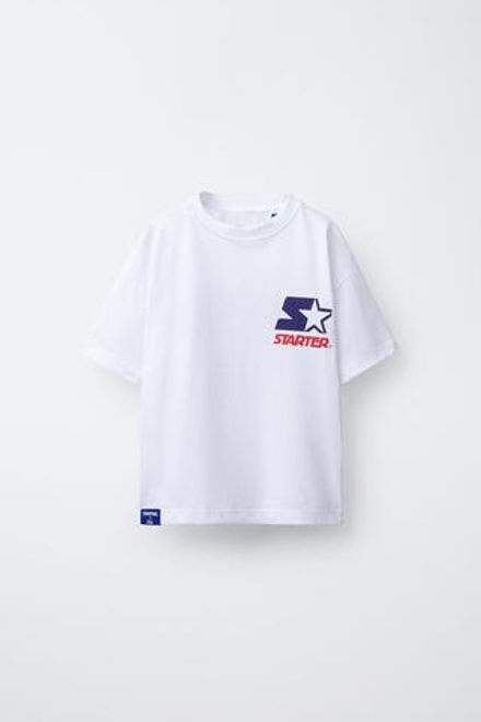 ZARA ФУТБОЛКА С ЛОГОТИПОМ STARTER ®, БЕЛЫЙ