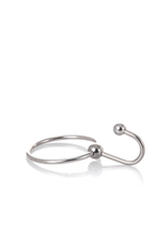 Кольцо на пенис с уретральным стоппером (Цвет: серебряный)