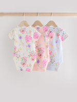 Боди с коротким рукавом для малышей Next E19-739, 3 шт., Молочный, Белый, Голубой