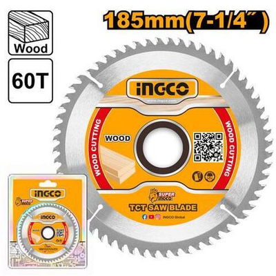 Диск пильный по дереву TCT 185х20 мм 60Т INGCO TSB118513 INDUSTRIAL