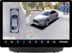 Магнитола для Hyundai iХ35, Tucson 2 2009-2015 (без штатного усилителя, рамка 10) - Teyes CC3-2K-360 монитор 13" 2K QLED на Android 10, 6Гб+128Гб, CarPlay, 4G SIM-слот, 4 камеры в комплекте