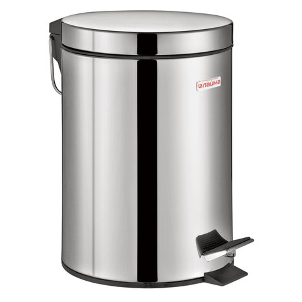 Ведро мусорное с педалью 3 литра "Classic", ЗЕРКАЛЬНОЕ, нержавеющая сталь, со съемным внутренним ведром, LAIMA