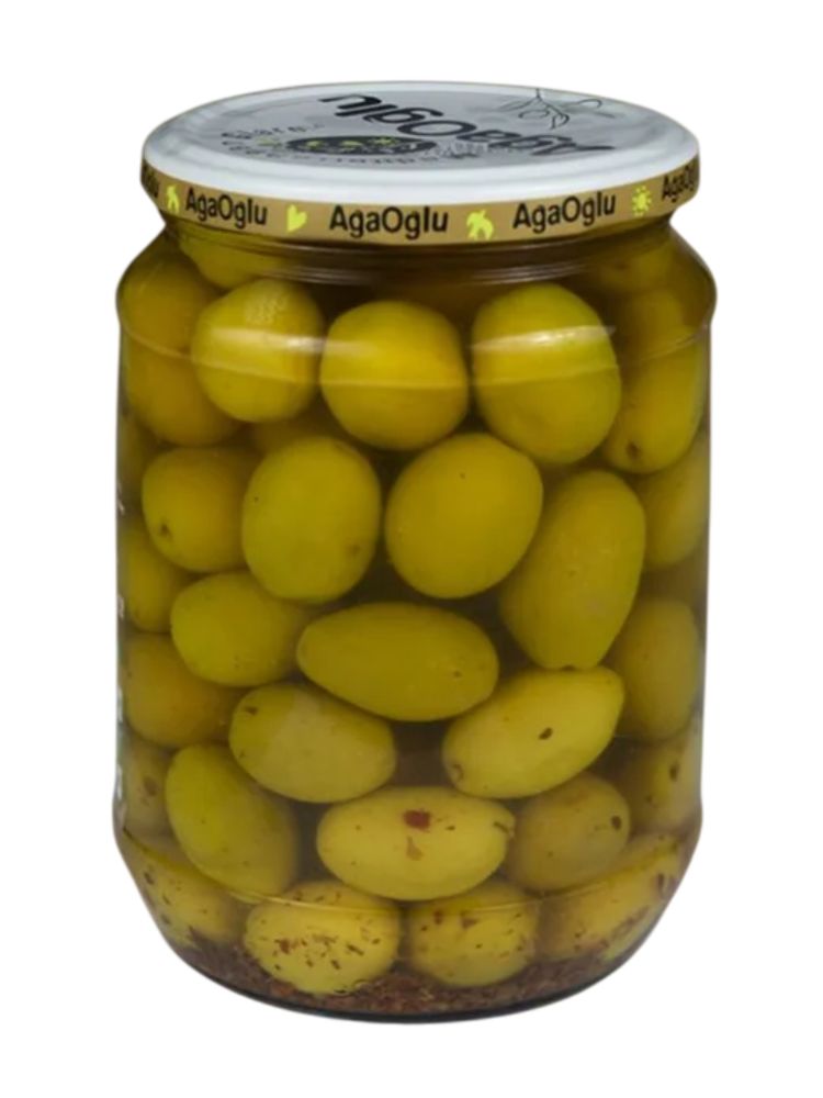 Оливки зеленые AgaOglu Soslu в соусе пряные 720 г