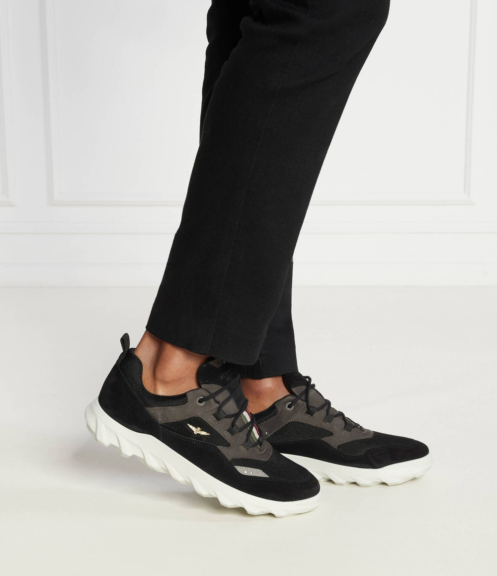 Кожаные кроссовки Aeronautica Militare - черный(SC253CT3302)