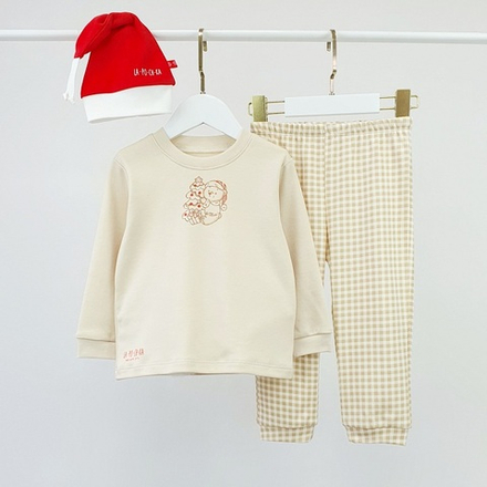 Комплект домашний, Бежевый/клетка