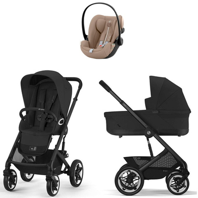 Коляска Cybex Talos S Lux BLK complete Cloud G Almond Beige Plus 3 в 1 Moon Black с дождевиками