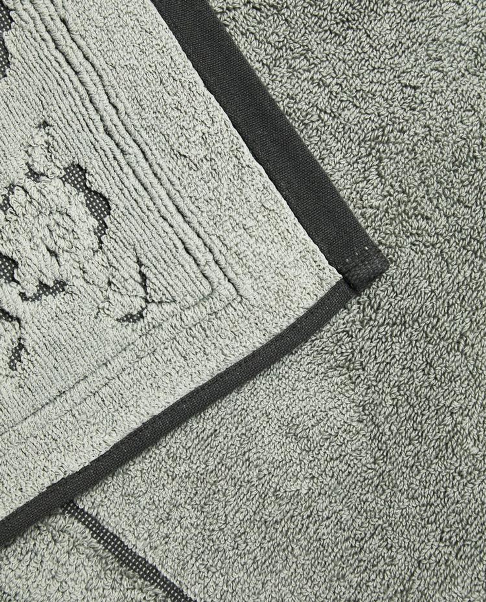 ZARA HOME ХЛОПКОВЫЙ КОВРИК ДЛЯ ВАННОЙ С КАЙМОЙ, ЗЕЛЕНЫЙ