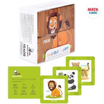 Набор кубиков обучающий «Животные жарких стран» (4кубика, 3 двуст.карточки, разв.пособие) (Лидер)