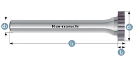 Борфреза твердосплавная Karnasch форма B (цилиндр с торцовыми зубьями), 1,5х6х3х38 мм, универсальная насечка HP-3, без покрытия, арт. 11.3011-005
