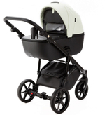 Детская коляска Adamex Nola Deluxe 3 в 1 N-SD104 (КРЕМОВАЯ КОЖА + ЧЕРН.КОЖА)