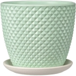 Горшок керамический Грань зеленый бутон №1