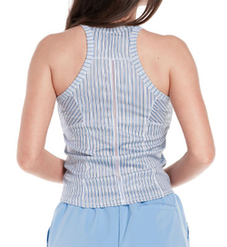 Женский топ теннисный Lucky in Love Tech Performance Architect Stripe Tank - placid