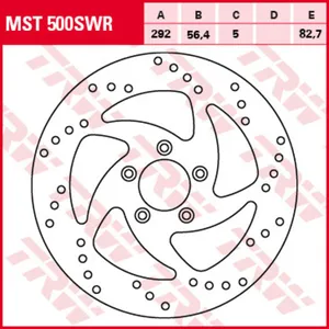 Диск тормозной TRW MST500SWR