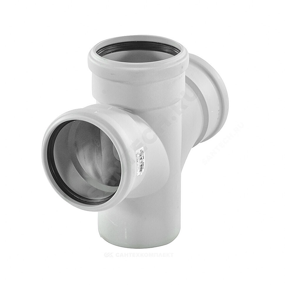 Крестовина PP-MD 1-плоскостная бесшумная светло-серая Skolan Safe SKDA Дн 110х110х110х87гр (DN110х110х110) б/нап в/к Ostendorf 335900