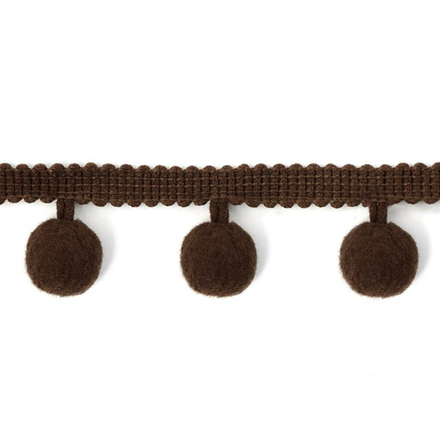 Бахрома помпоны ш.3см. т.коричневый