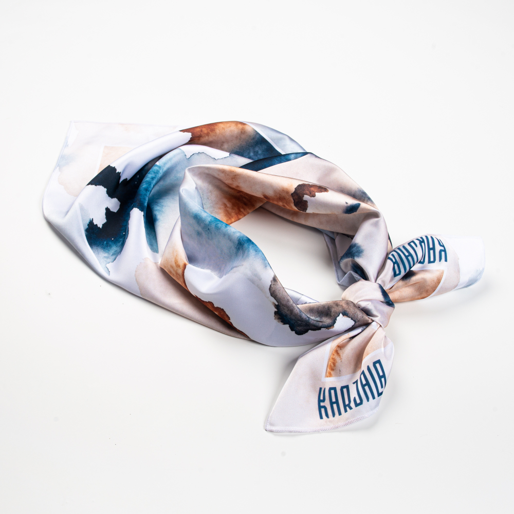 Шейный платок «Шерсть рыси, акварель», 70×70 см