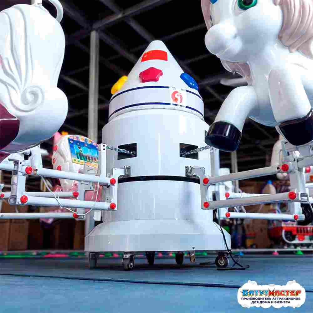 Карусель-аттракцион «Галактика Единорогов» 6 кабинок, 6 мест, 5×5×1,8 м