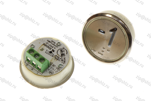 Кнопка (кнопочный модуль) EA2406S-D-W "-1 этаж", круглая, белая динамическая подсветка, Брайль