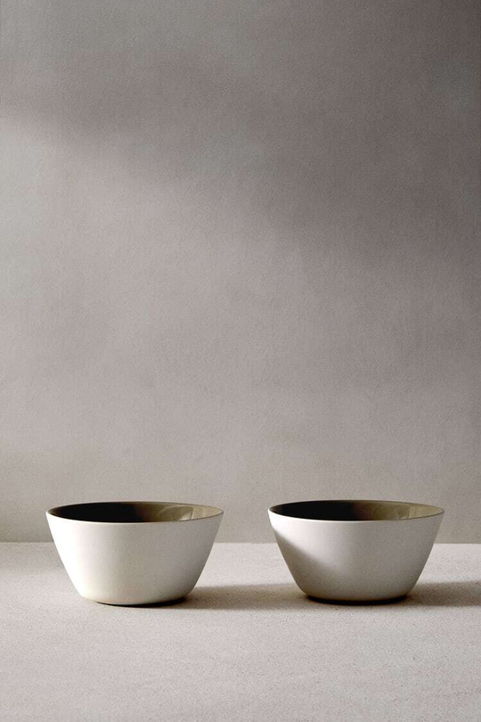 ZARA HOME НАБОР ИЗ 2 ПИАЛ, КОРИЧНЕВЫЙ/БЕЛЫЙ