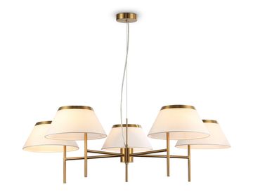 Подвесная люстра с абажурами 5*E14 LH72473/5 BS/WH латунь/белый High Light Classic Ambrella