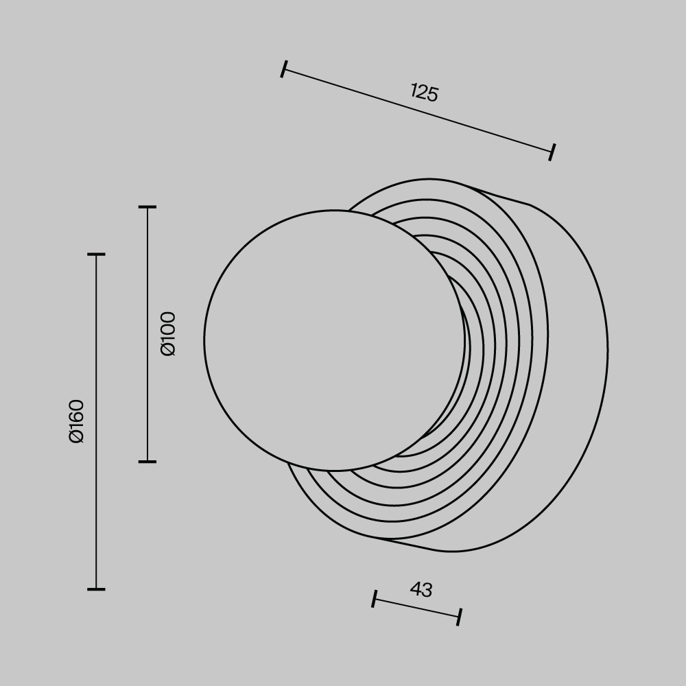 Настенный светильник (бра) Maytoni MOD403WL-01GR1