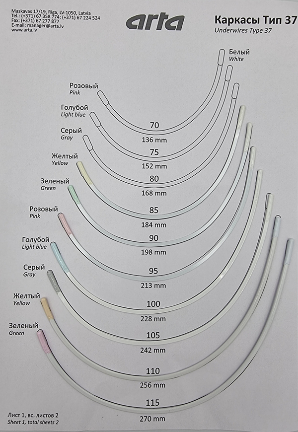Каркасы для бюстгальтера с нейлоновым покрытием тип 37 (Китай)
