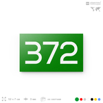 Номер на дверь 372, табличка на дверь для офиса, квартиры, кабинета, аудитории, склада, зеленая 120х70 мм, Айдентика Технолоджи