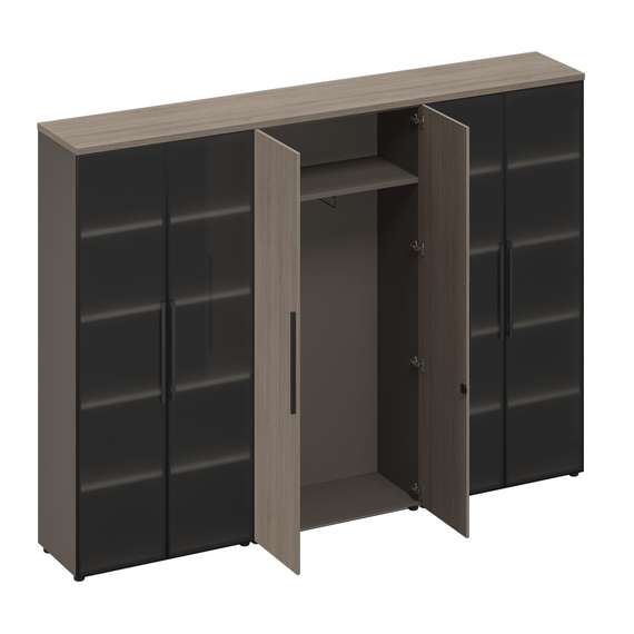 Шкаф комбинированный с высокими дверьми (стекло-одежда-стекло) РС 335 ДЧ/ЛС