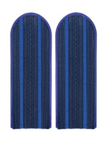 Погоны Юстиция темно-синие 2 васильковых просвета (пластик)