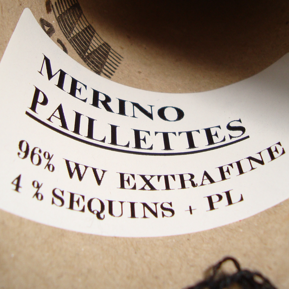 Бобинная пряжа Merino Paillettes (Nero)