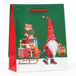 Пакет подарочный новогодний ламинированный «Подарки на санях», 18×22.3×10 см, 10398523