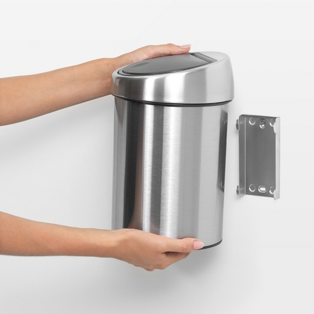Ведро для мусора Brabantia Touch Bin матовая сталь с защитой от отпечатков пальцев 3л крепление
