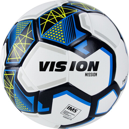 Мяч футбольный "VISION Mission" арт.FV321075,р.5, IMS,PU, гибрид. сшив.,бел-синий