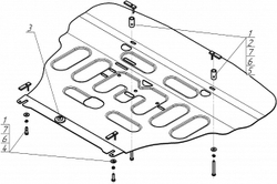 Защита стальная 2мм Д,КПП Hyundai Staria c 2022 MOTODOR.70908