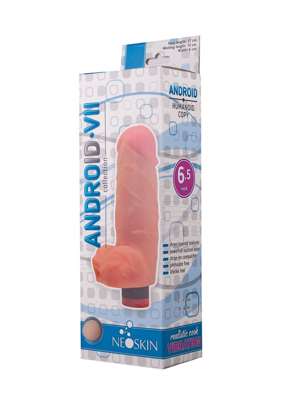 Вибратор ANDROID VII с широким стволом - 17 см.