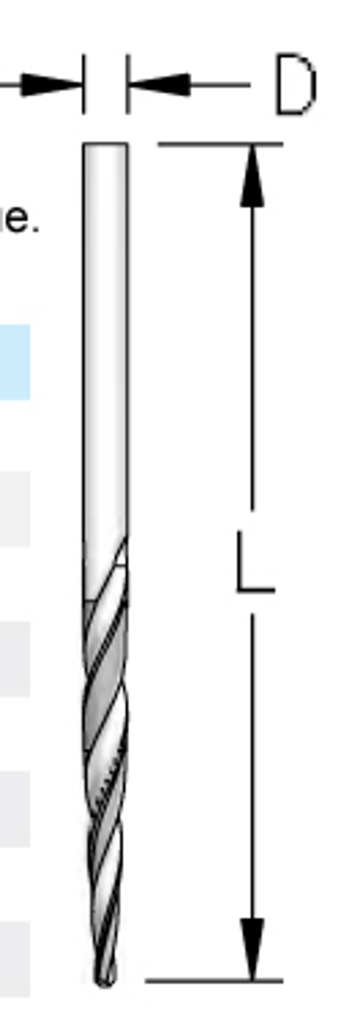 Сверло DRT0320 3,2мм коническое для саморезов  L70 HSS Din 388 шлифованное