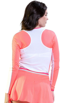 Женская теннисная футболка с длинным рукавом Lucky in Love Topspin Long Sleeve - white