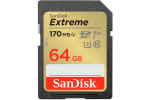 Карта памяти SanDisk SDXC Extreme Class 10 UHS-I V30 U3 (170/80MB/s) 64GB